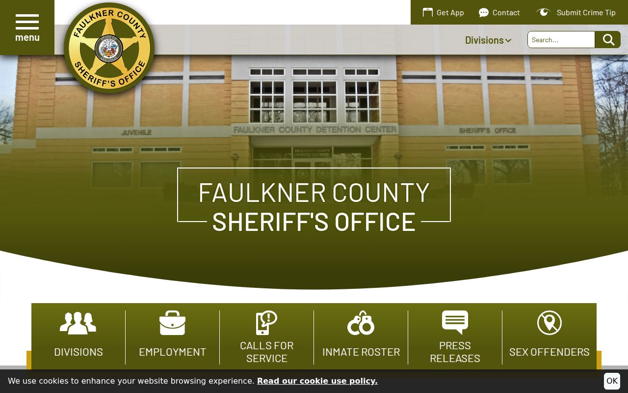 Faulkner County criminal history sheriff homepage