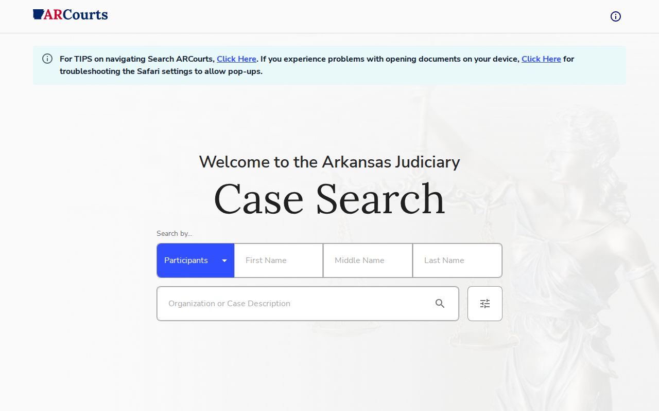 Faulkner County criminal records Search ARCourts case search