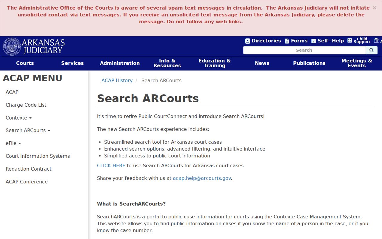 Faulkner County criminal case records Search ARCourts help page